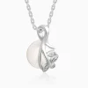 Silver Soul Pearl Pendant With Link Chain