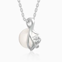 Silver Soul Pearl Pendant With Link Chain