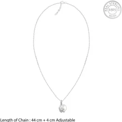 Silver Soul Pearl Pendant With Link Chain