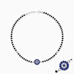 Silver Sparkling Evil Eye Anklet