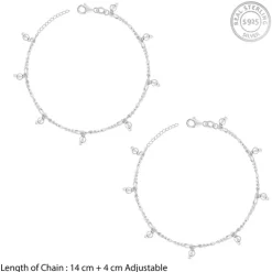 Silver Sparkling Kids Anklet
