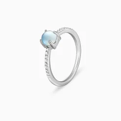 Silver Sparkling Moonstone Ring