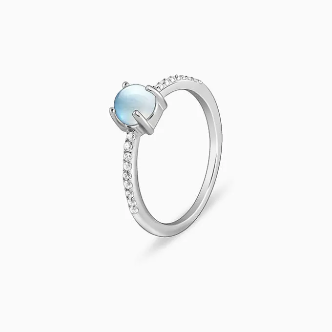 Silver Sparkling Moonstone Ring