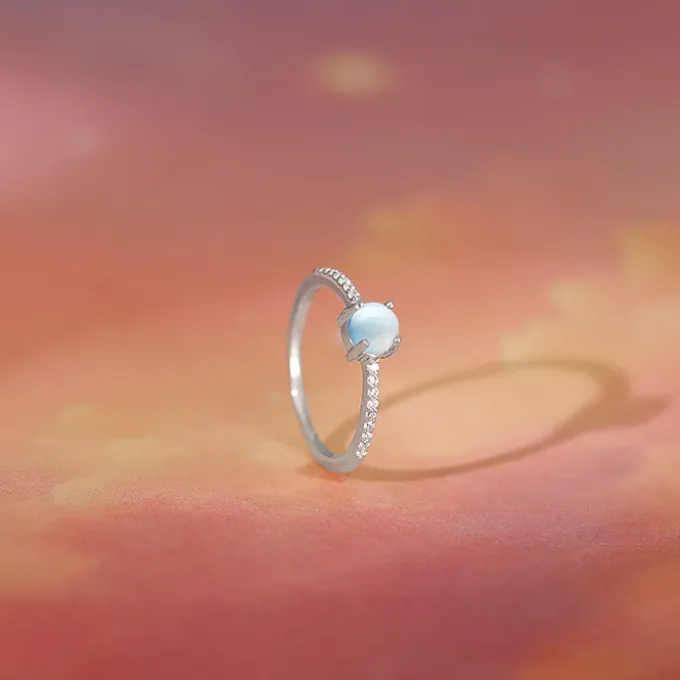 Silver Sparkling Moonstone Ring