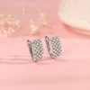 Silver Sparkling Shine Hoop Earrings