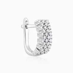 Silver Sparkling Shine Hoop Earrings