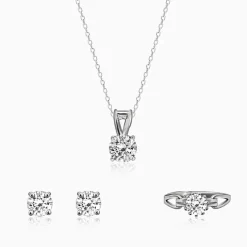 Silver Sparkling Zircon Trio