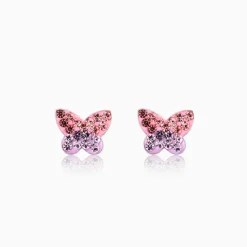 Silver Sparkly Butterfly Kids Earrings (4-12 yrs)