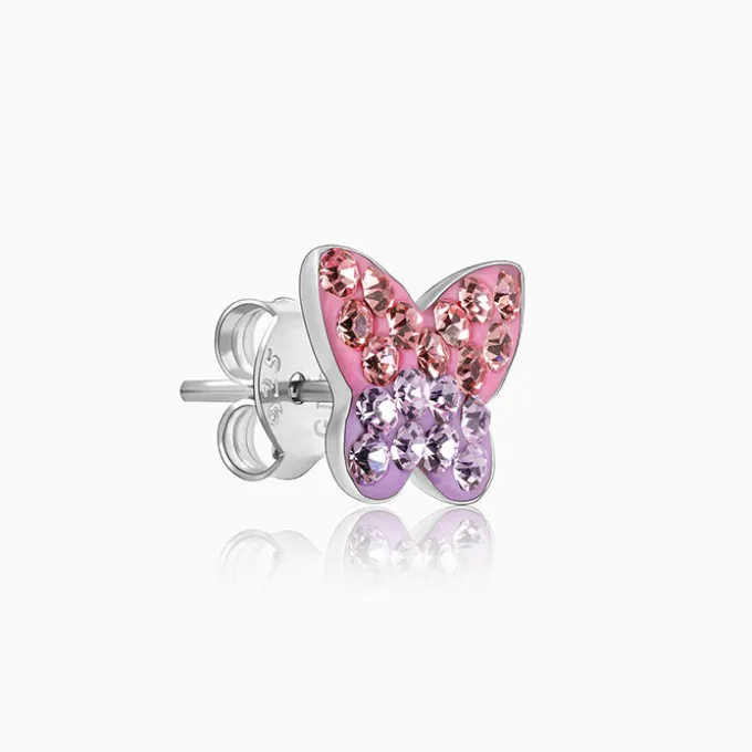 Silver Sparkly Butterfly Kids Earrings (4-12 yrs)