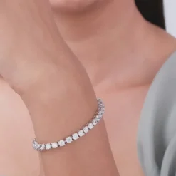 Silver Sparkly Elegant Tennis Bracelet