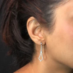 Silver Spear Dangler Earrings