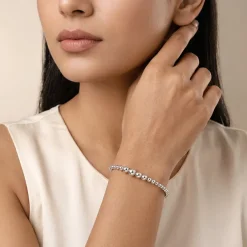 Silver Sphere Cuff Bracelet