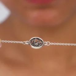 Silver Sphere Floral Bracelet Rakhi