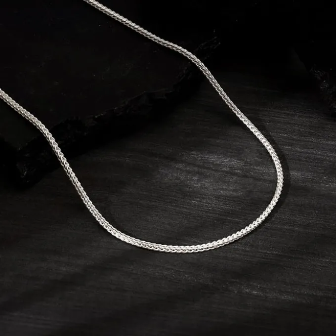 Silver Spiga Wheat Chain for Him