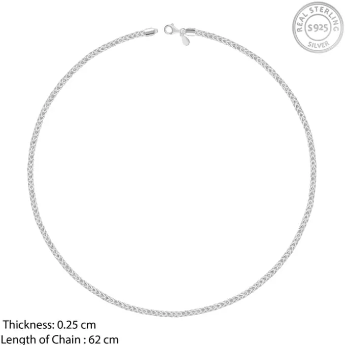 Silver Spiga Wheat Chain for Him