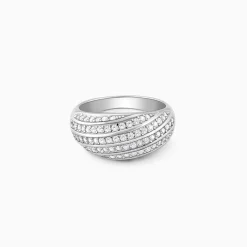 Silver Spired Dome Ring