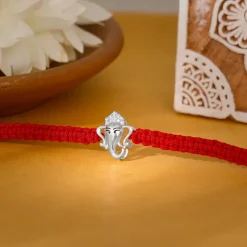 Silver Spiritual Ganesha Rakhi