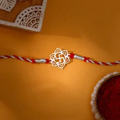 Silver Spiritual Swastik Rakhi