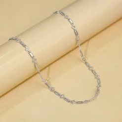 Silver Square & Bar Chain For Him