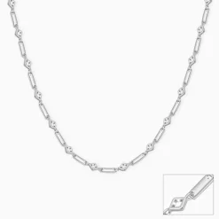 Silver Square & Bar Chain For Him