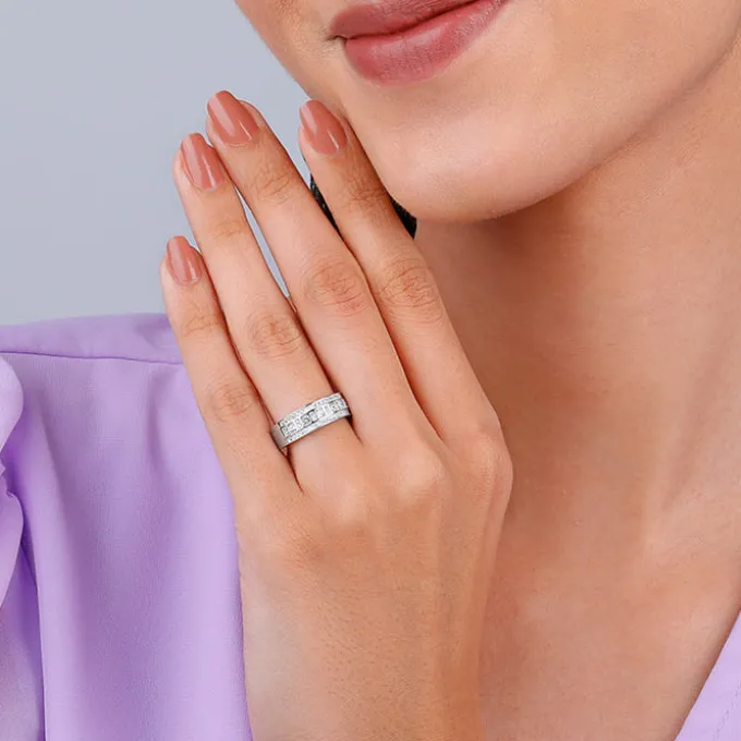 Silver Squares Ring