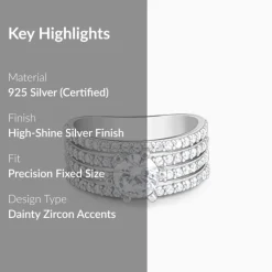 Silver Stacked Shine Ring