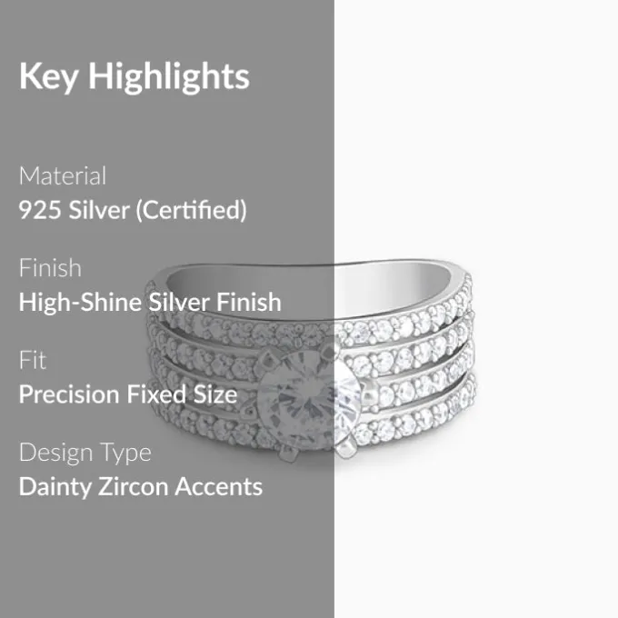 Silver Stacked Shine Ring