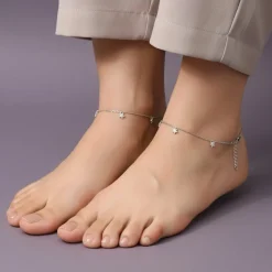 Silver Star Charmed Anklet