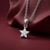 Silver Starlit Gleam Pendant with Link Chain