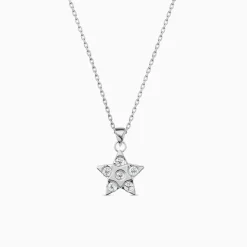 Silver Starlit Gleam Pendant with Link Chain