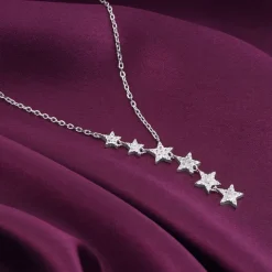 Silver Starry Drop Necklace