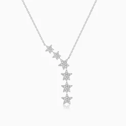 Silver Starry Drop Necklace