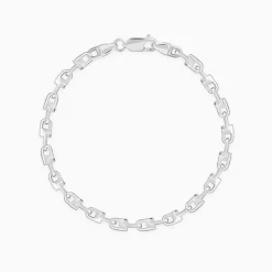 Silver Steel Stride Bracelet For Him