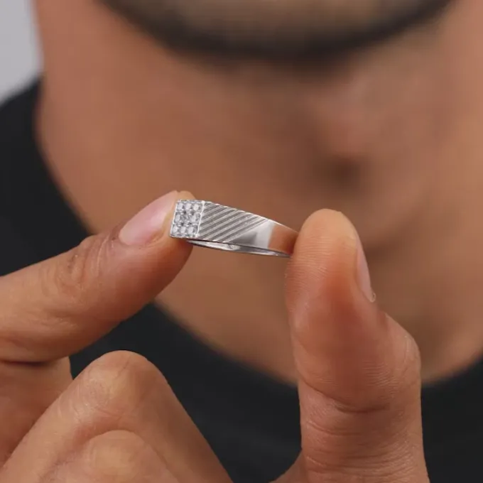 Silver Steezy Ring For Him