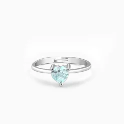 Silver Stereo Hearts Ring