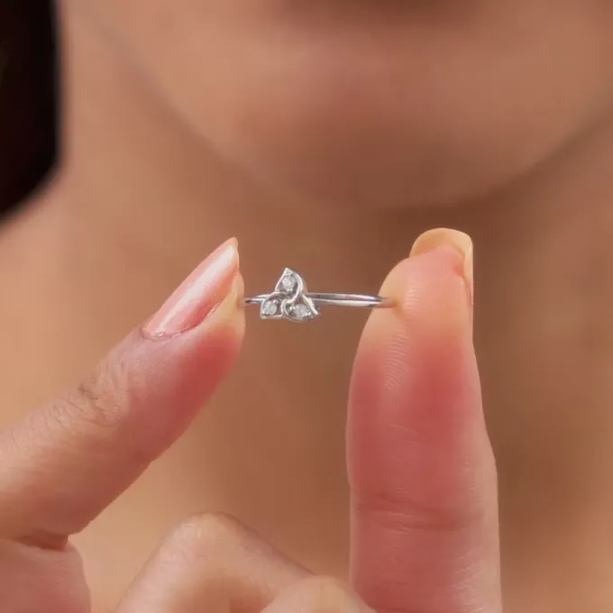 Silver Striking Trio Ring