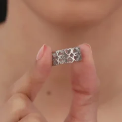 Silver Strong Heart Ring
