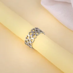 Silver Strong Heart Ring