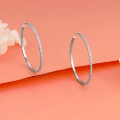 Silver Studded Hoop Earrings