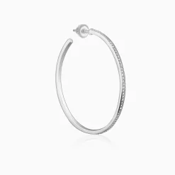 Silver Studded Hoop Earrings