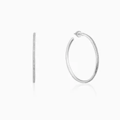 Silver Studded Hoop Earrings