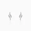 Silver Studded Wave Earrings