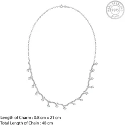 Silver Studded Wave Necklace