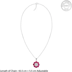 Silver Stunning Floret Pendant With Link Chain