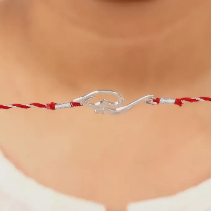 Silver Stylish Om Rakhi