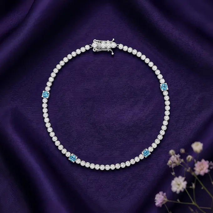 Silver Subtle Shine Tennis Bracelet (Size 19.5 cm)