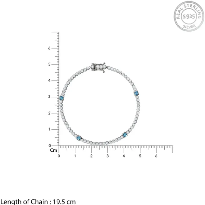Silver Subtle Shine Tennis Bracelet (Size 19.5 cm)