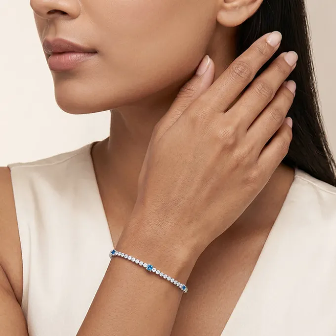 Silver Subtle Shine Tennis Bracelet (Size 19.5 cm)
