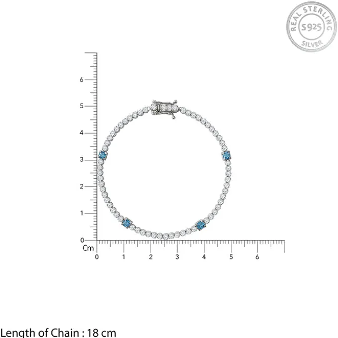 Silver Subtle Shine Tennis Bracelet (Size 18 cm)
