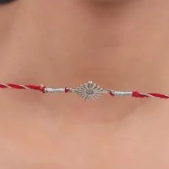 Silver Sunburst Rakhi